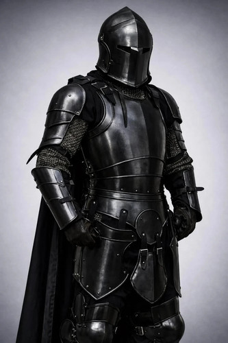 Wearable black barbuta knight - barbuta,