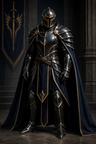 Black knight armor costume - knight,
